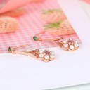 Ladies' Drop Earrings with Stones and Pearls 3