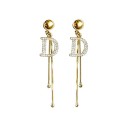 Ladies' Drop Earrings with the Letter D 1