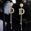Ladies' Drop Earrings with the Letter D 3
