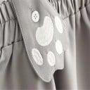 Ladies' Dungaree Skirt with Cat Pattern Paw-Shaped Strap Ends Elastic Waistband Cat Embroidery at Hem Gathered Cut Cotton and Polyester 10