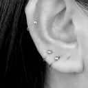 Ladies' Earring with Ball Open C-Shaped Ring Minimalist Jewellery Costume Metal Delicate Earring for Everyday Use 3
