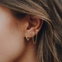 Ladies' Earring with Lightning Bolt and Star Two Studs Connected by a Hanging Chain Zirconia Stones Costume Jewellery Metal For Two Holes 5