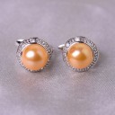 Ladies' Earrings with Pearl and Stones 6