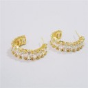 Ladies' Earrings with Zircons G362 12