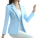 Ladies' Elegant Blazer with Collar and Button Fastening Solid Colour Blazer Made of Polyester and Cotton Stylish Jacket in Various Colours for Work and Leisure 4