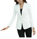 Ladies' Elegant Blazer with Collar and Button Fastening Solid Colour Blazer Made of Polyester and Cotton Stylish Jacket in Various Colours for Work and Leisure 7