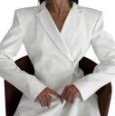Ladies' Elegant Blazer with Collar and Pockets Plain Blazer with Back Cut-Out and Adjustable Buckle Made of Polyester and Spandex Stylish Jacket 1