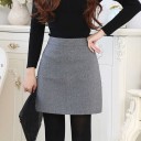 Ladies' Elegant Mini Skirt with a Slightly A-line Cut and a Straight Sewn Waistband. Fabric Made from Cotton and Polyester with a Subtly 2