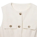 Ladies' Elegant Plain Waistcoat with Belt and Chest Pockets Stylish Waistcoat with O-Neck Button Fastening Available in Various Colours 8