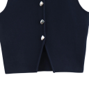 Ladies' Elegant Plain Waistcoat with Breast Pockets Round Neck Button Fastening Lightweight Polyester Material Various Colours 12