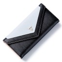 Ladies' Envelope Wallet in PU Leather Two-Tone Flap with Metal Triangle Fine Textured Finish Dimensions 18.8 x 9 x 3 cm 1