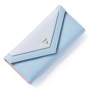 Ladies' Envelope Wallet in PU Leather Two-Tone Flap with Metal Triangle Fine Textured Finish Dimensions 18.8 x 9 x 3 cm 4