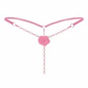 Ladies' Erotic G-String with Pearl Strings Decorative Rose at the Front Imitation Pearls One Size Nylon with Spandex 5