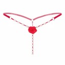 Ladies' Erotic G-String with Pearl Strings Decorative Rose at the Front Imitation Pearls One Size Nylon with Spandex 3