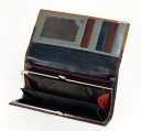 Ladies' Ethno Wallet Made of Genuine Leather Colourful Patchwork Flap Closure Card Slots Pocket with Metal Frame 18.5 x 9.5 x 2.5 cm 4