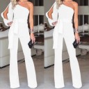 Ladies' Evening Jumpsuit with Exposed Shoulder 11