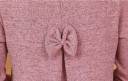 Ladies' Extended Blouse with Bow on the Back Long Sleeve Warm Melange Fabric Layered Hem Longer Back Polyester and Cotton 5