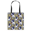 Ladies' Fabric Bag with Dog Print Polyester Bag with Long Black Handles Flat Square Shape 34.5 x 34.5 cm 3