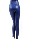 Ladies' Fashion Leggings in Faux Leather - Blue 2