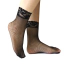 Ladies' Fishnet Socks with Lace - 3 Pairs 3