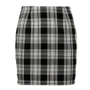 Ladies' Fitted Mini Skirt with a Black and White Check Pattern Fitted Cut Made from Stretchy Fabric Polyester and Spandex 1