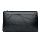 Ladies' Flat Crossbody Bag with Wrist Loop Two Zip Compartments Woven Decoration Adjustable Strap Black 23 x 14 x 5 cm 4