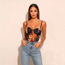 Ladies' Floral Bodysuit with Thin Straps 3