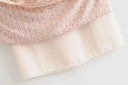 Ladies' Floral Skirt with Lining Straight Pencil Cut Slit at the Back Small Pattern on Light Pink Background Cotton with Polyester 3