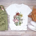 Ladies' Flower Print T-Shirt B374 4