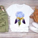 Ladies' Flower Print T-Shirt B374 14
