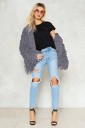 Ladies' Fluffy Cardigan with Long Yarn Loops Loose Fit Without Fastenings Long Sleeves Polyester Casual Layer over Jeans 7