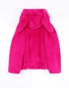 Ladies' Fluffy Faux Fur Jacket with Ears on the Hood Zip Fastening Drawstrings with Plush Pendants Two Front Pockets Loose Fit 6