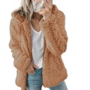 Ladies' Fluffy Hoodie Curly Sherpa Surface Loose Fit Over Hips Long Sleeves Polyester For Everyday Wear 7