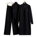 Ladies' Formal Outfit Trousers, Top with Roll Neck and O-Neck, Long Coat, Universal Size, Plain Colour, Polyester, Viscose 1