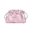 Ladies' Gathered Crossbody Handbag with Glossy Grainy Surface Soft Shape Thin Shoulder Strap PU Leather and Polyester 24 x 16 x 7 cm 4