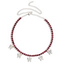 Ladies' Gemstone Necklace with Butterflies 5