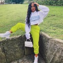 Ladies' Green Sweatpants with Print 4