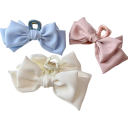 Ladies' Hair Claw Clip Bow 11 cm Plain Clip with Fabric Ribbon 13.5 cm Elegant Fashion Accessory for Secure Hair Styling 5