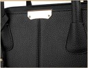 Ladies' Handbag Black Large Capacity Synthetic Leather with Textured Surface Dimensions 30 x 13 x 22 cm Two Handles Metal Plate Decorative Pendant 4