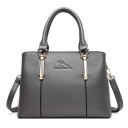 Ladies' Handbag for Carrying by Hand or Over the Shoulder Artificial Leather with a Textured Surface Zip Pocket Inside and at the Back 3