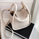 Ladies' handbag for hand and shoulder Soft rounded shape Rounded handles Thin shoulder strap Metal buckle Artificial leather 20 x 20 x 9 6