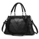 Ladies' Handbag for Hand or Shoulder V-Shaped Quilted Pattern Two Handles and Detachable Strap Artificial Leather 37 x 22 x 10 cm 1