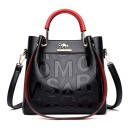 Ladies' Handbag in Artificial Leather 26 x 25 x 10 cm Sturdy Handle with Gold Hardware Embossed Letter Pattern Long Adjustable Strap 1