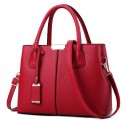 Ladies' Handbag in PU Leather Spacious Bag with Two Handles and Decorative Pendant Shoulder Strap with Buckle 31 x 24 x 13 cm 2