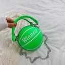 Ladies' Handbag in the Shape of a Basketball 16 x 16 cm Round Handbag with a Rounded Handle and Silver Chain over the Shoulder 3