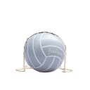 Ladies' Handbag in the Shape of a Volleyball 16 x 16 cm Round Shoulder Bag with a Gold Chain Playful Sports Accessory for the City 4