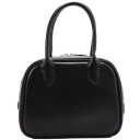 Ladies' Handbag Made of Artificial Leather for Hand or Shoulder Carry Rounded Shape Short Handles Long Shoulder Strap Zip Fastening 25 x 21 x 5