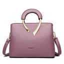 Ladies' Handbag Made of PU Leather Elegant Bag with Half-Moon Handle and Golden Metal Decoration Shoulder Strap 27 x 21 x 13 cm 3