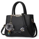 Ladies' handbag made of synthetic leather with floral appliqué and gold metal details Long shoulder strap 30 x 22 x 14 cm 8