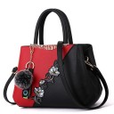 Ladies' handbag made of synthetic leather with floral appliqué and gold metal details Long shoulder strap 30 x 22 x 14 cm 7